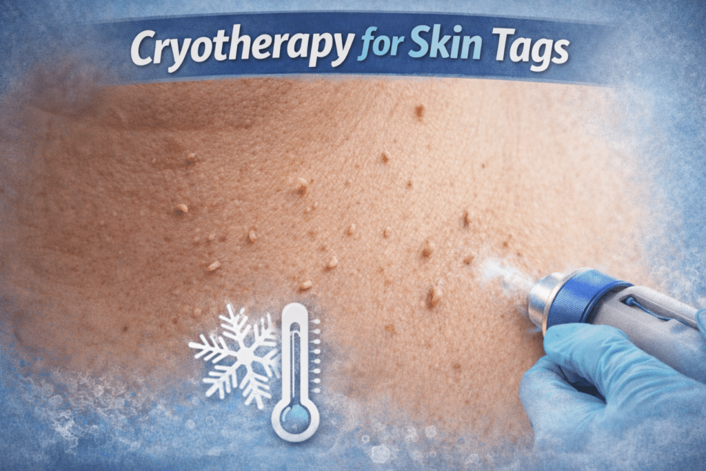 Cryotherapy treatment for skin tags
